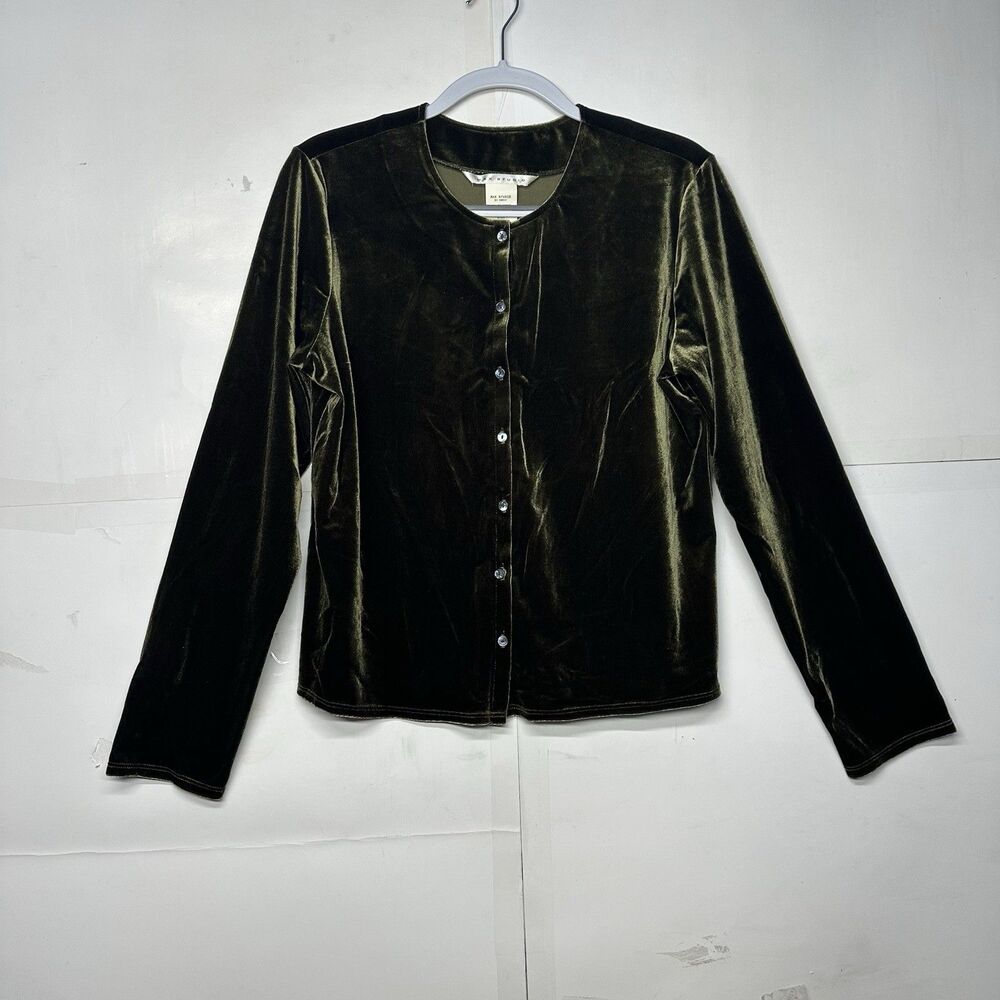 Vintage Max Studio Women’s Size XL Velvet Button Front Top Made in USA